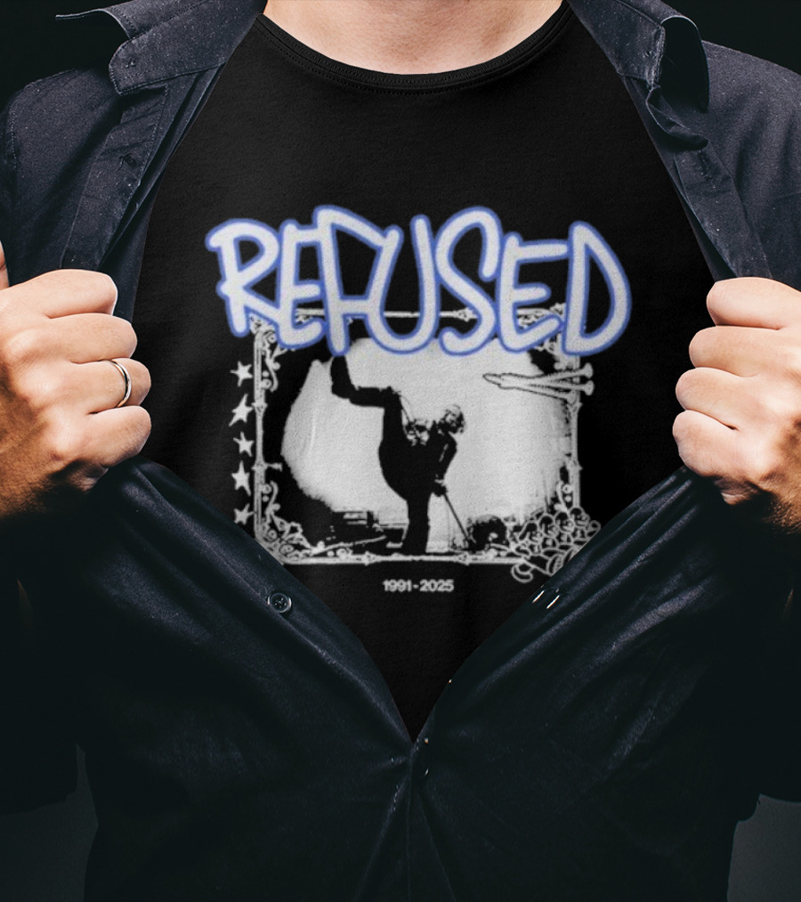 Refused The Final Show 1991 2025 Graffiti Style With Kickboxing Silhouette And Stars T-Shirt