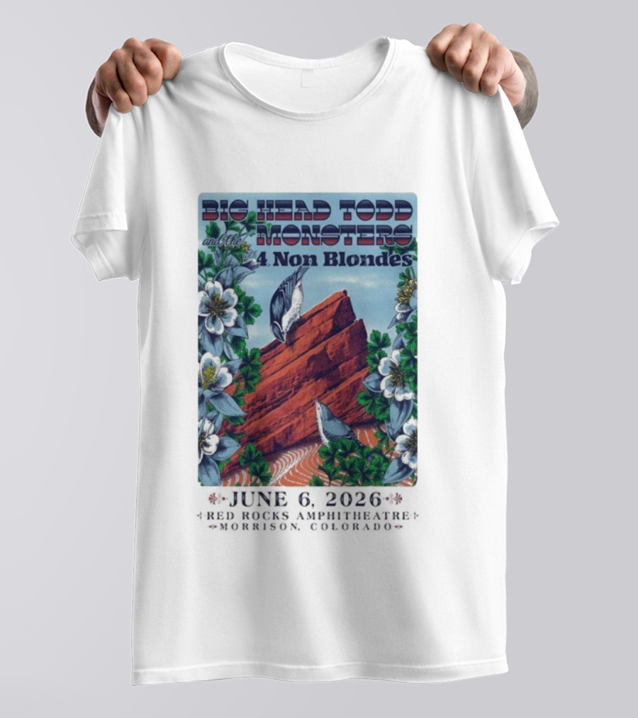 Big Head Todd And The Monsters With 4 Non Blondes Red Rocks June 6 2026 T-Shirt