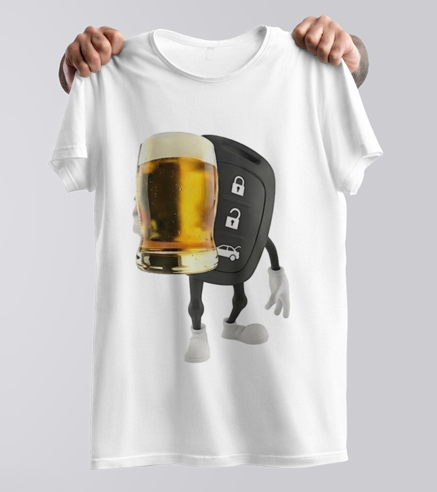 Beer Glass Car Key Locks T-Shirt
