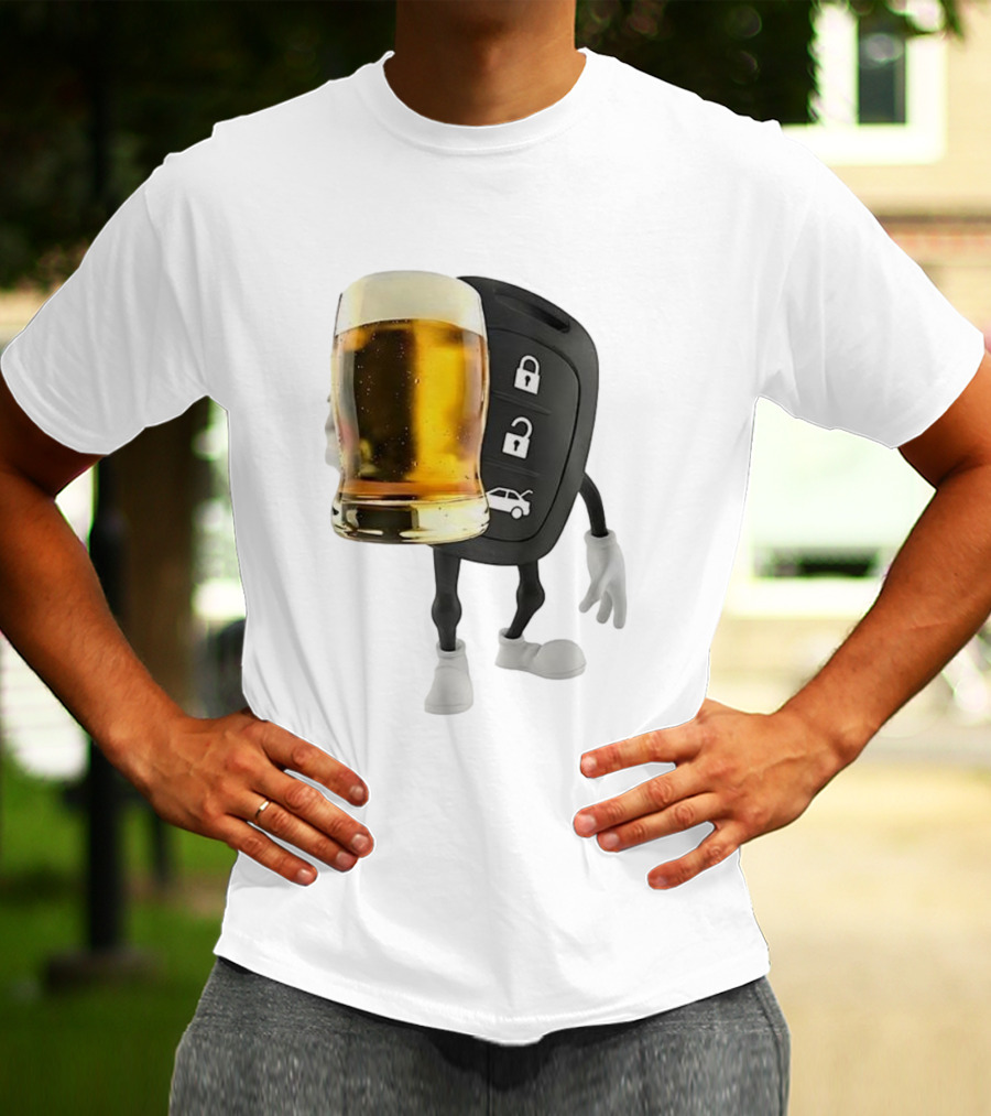 Beer Glass Car Key Locks T-Shirt
