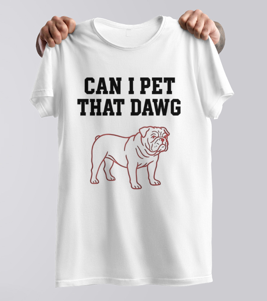 Georgia Bulldog Can I Pet That Dawg Sketch T-Shirt