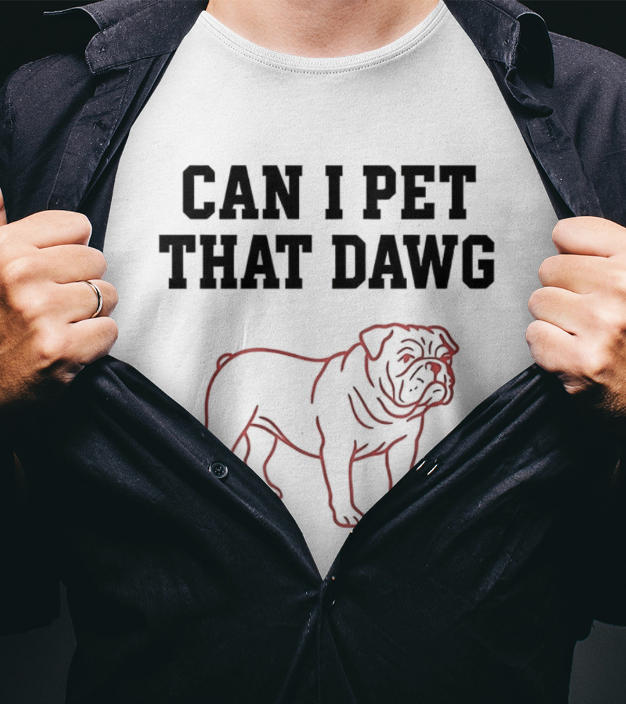 Georgia Bulldog Can I Pet That Dawg Sketch T-Shirt