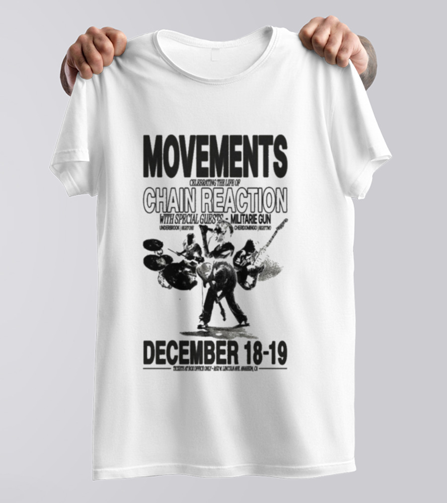 Movements Chain Reaction Anaheim CA December 18-19 2025 Concert T-Shirt