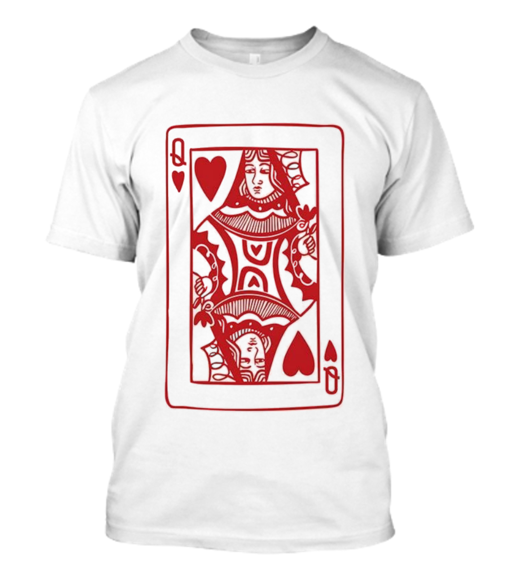Queen Of Hearts Card Playing Poker Symbol T-Shirt