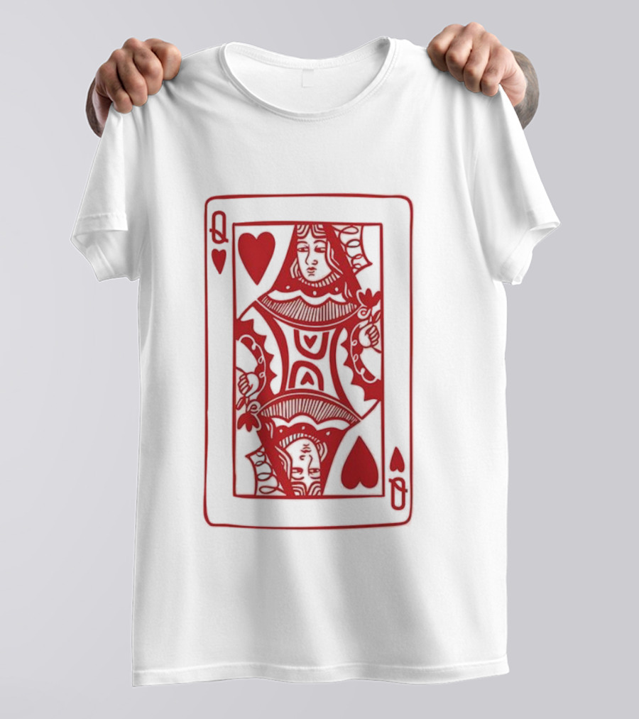 Queen Of Hearts Card Playing Poker Symbol T-Shirt
