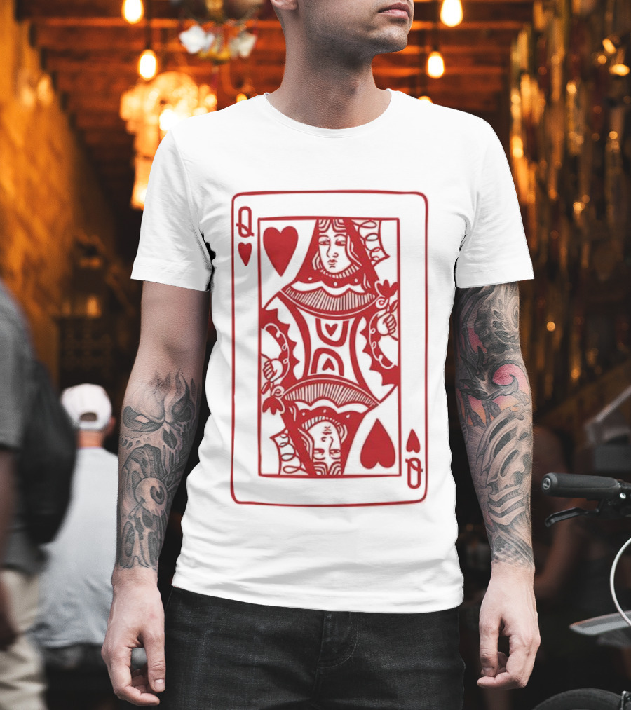 Queen Of Hearts Card Playing Poker Symbol T-Shirt