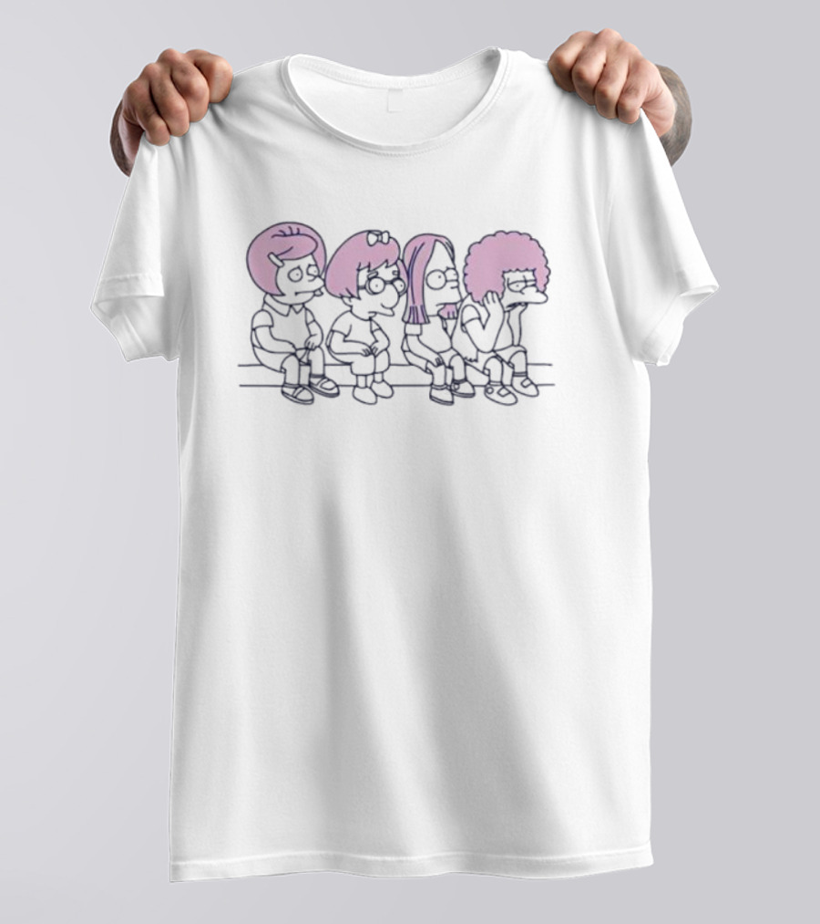 Wigs The Simpsons Characters Iconic Hairstyle Parody T-Shirt