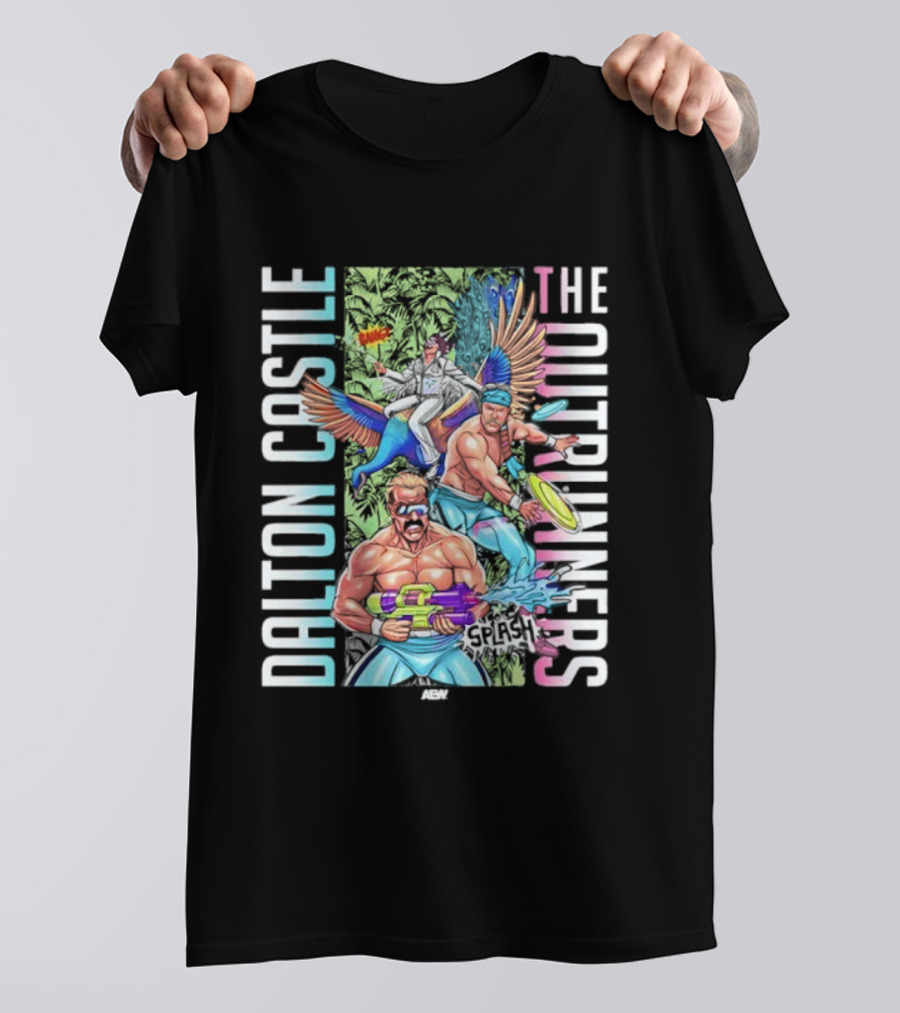Dalton Castle The Outrunners Pro Wrestling Splash AEW Merch T-Shirt