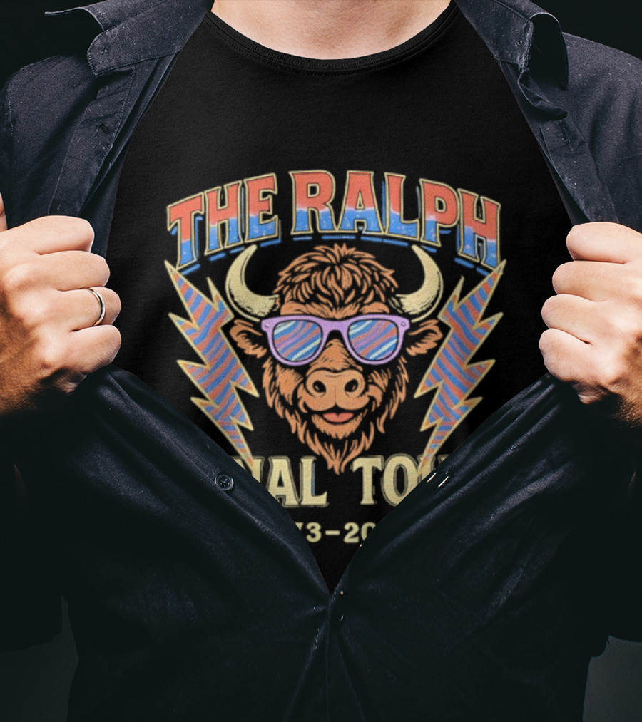 The Ralph Bison Wearing Glasses Lightning Final Tour 1973-2025 T-Shirt