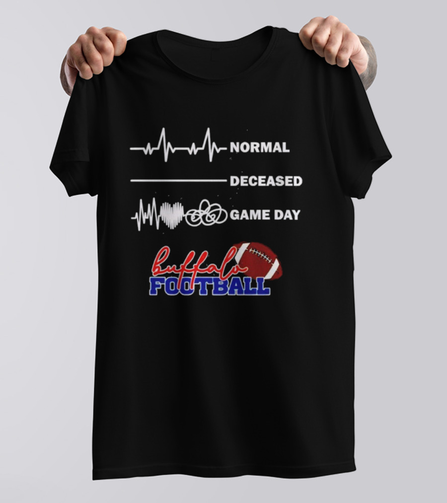 Buffalo Football Normal Deceased Game Day Heartbeat T-Shirt