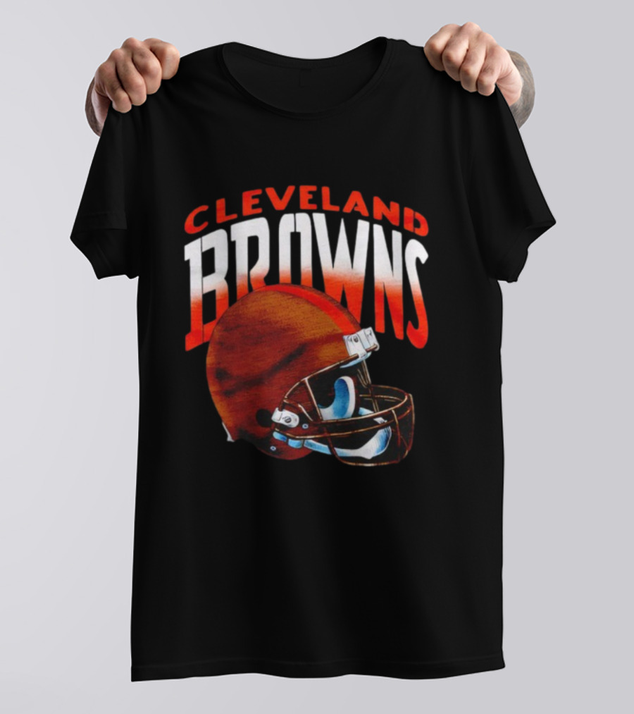 Cleveland Browns Gradient Alt Helmet Browns Football Fan Apparel T-Shirt