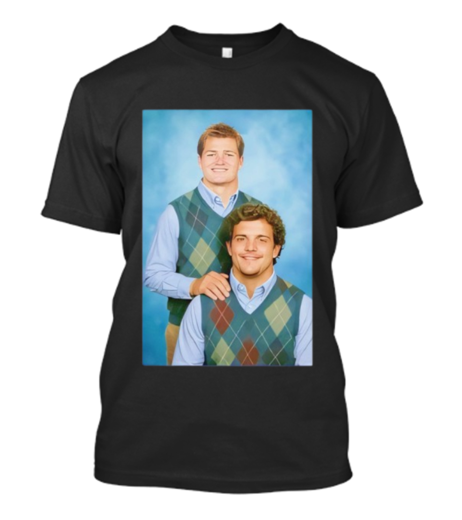 Drake Maye Will Campbell Step Brothers Portrait Parody T-Shirt