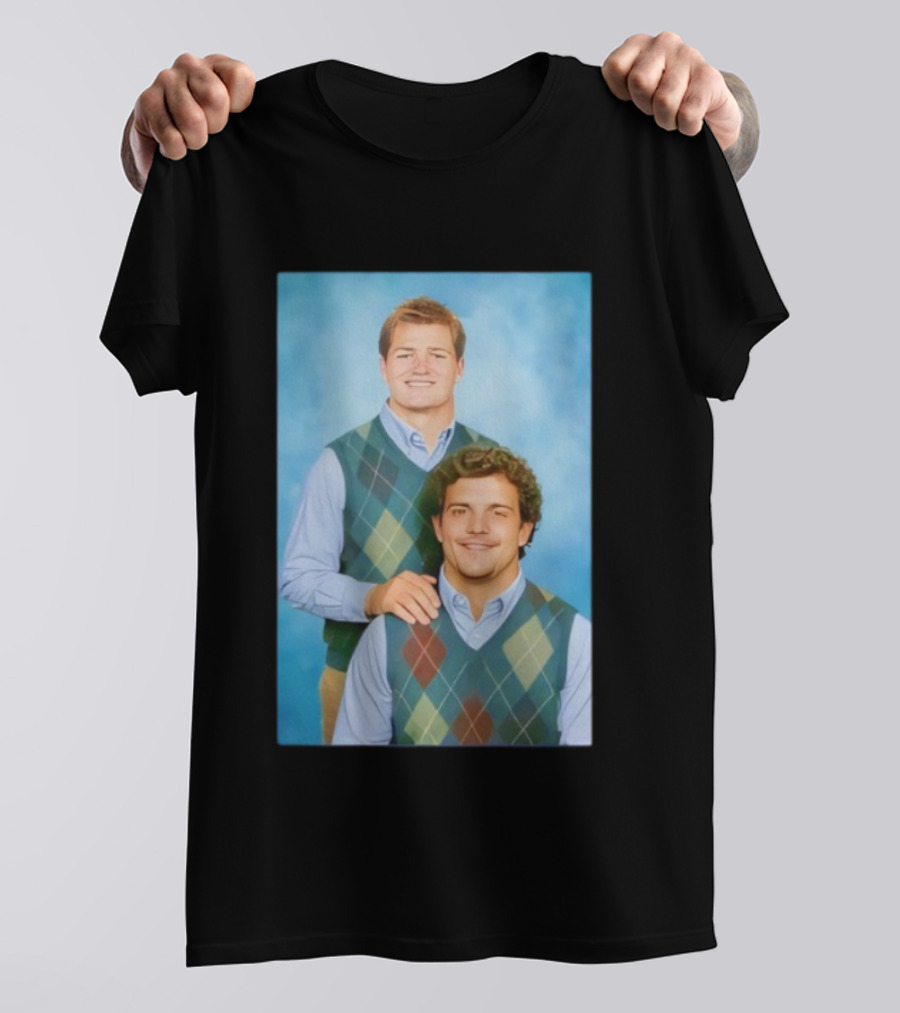 Drake Maye Will Campbell Step Brothers Portrait Parody T-Shirt