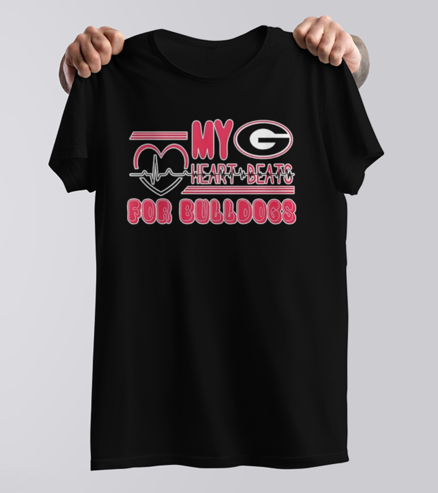 My Heart Beats For Georgia Bulldogs Football Fan Pride T-Shirt