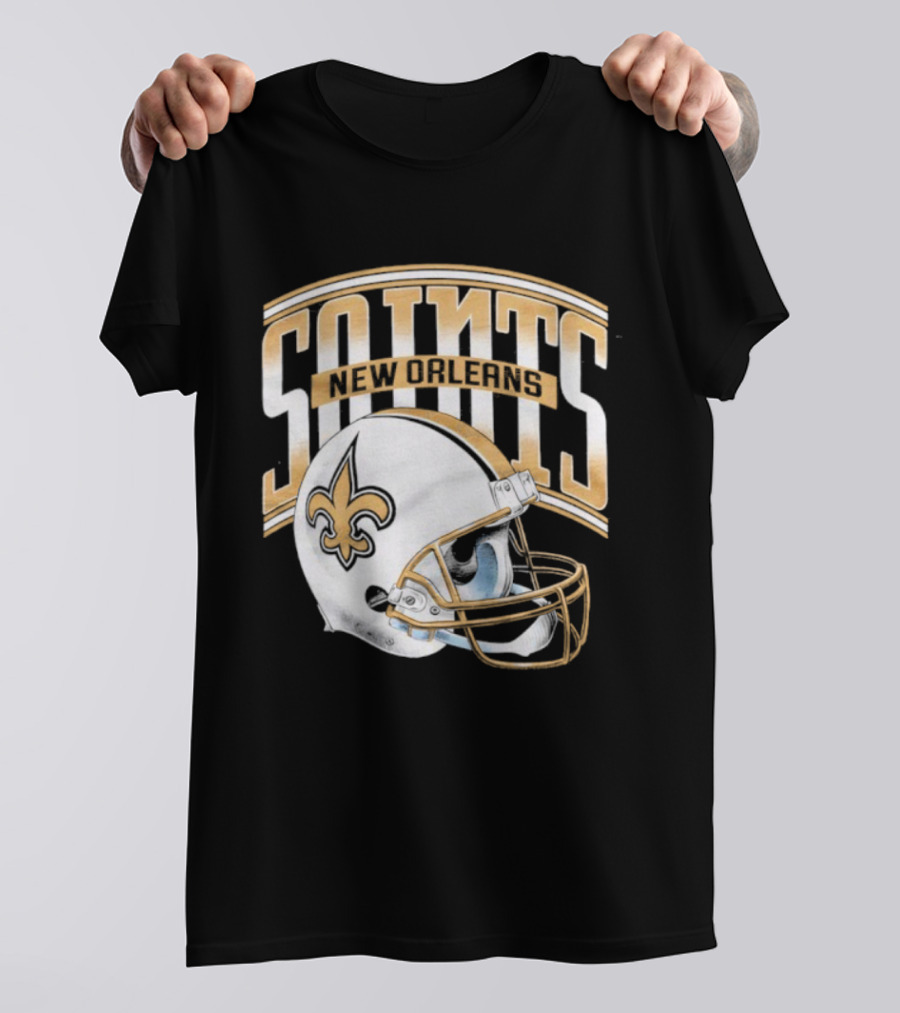 New Orleans Saints Football Helmet Gradient Style T-Shirt