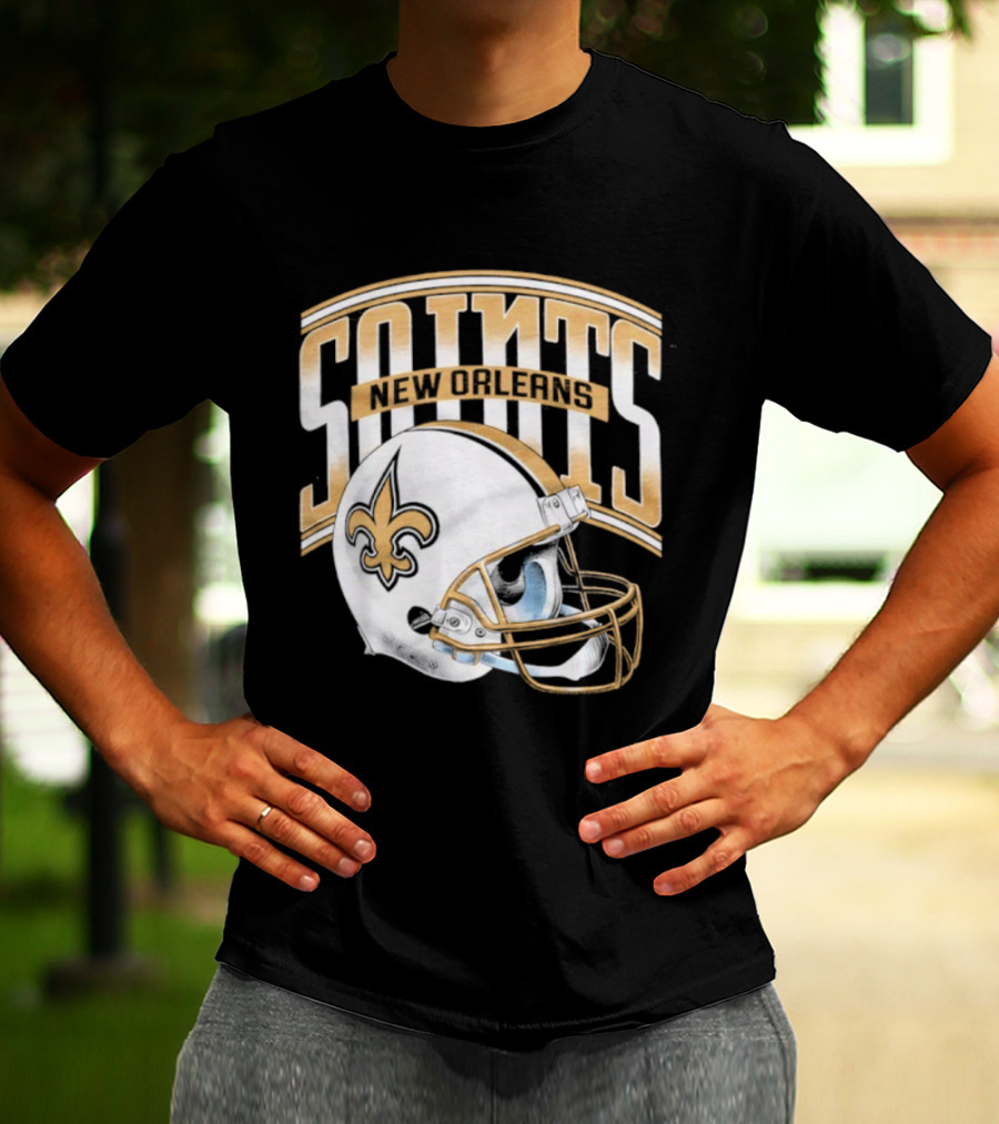 New Orleans Saints Football Helmet Gradient Style T-Shirt