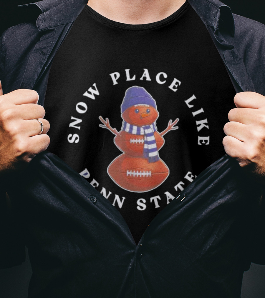 Snow Place Like Penn State Football Snowman T-Shirt