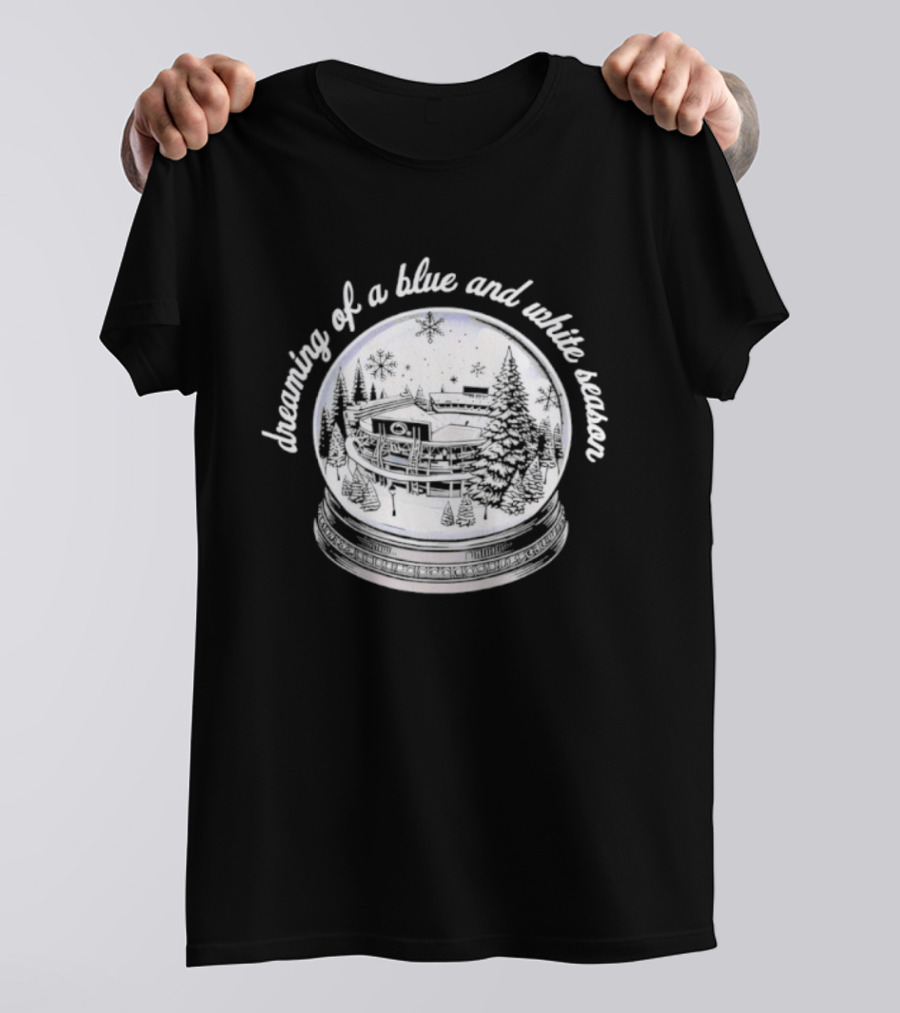 Dreaming Of A Blue And White Penn State Stadium Snow Globe T-Shirt