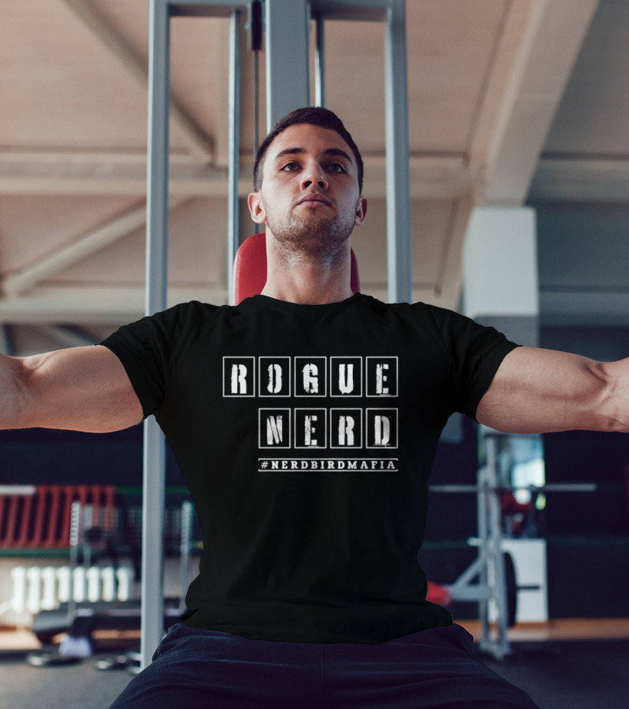 Rogue Nerd NERDBIRDMAFIA Bold Text Style T-Shirt
