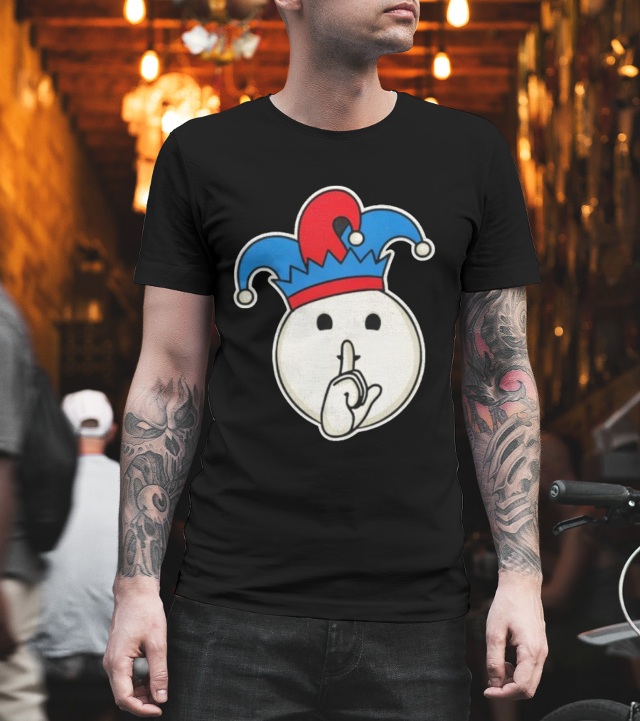 Silent Fool Jester Emoji Quiet Gesture T-Shirt