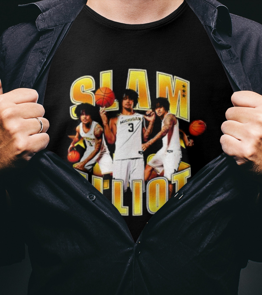SLAM Elliot Cadeau Michigan Basketball Player Jersey T-Shirt