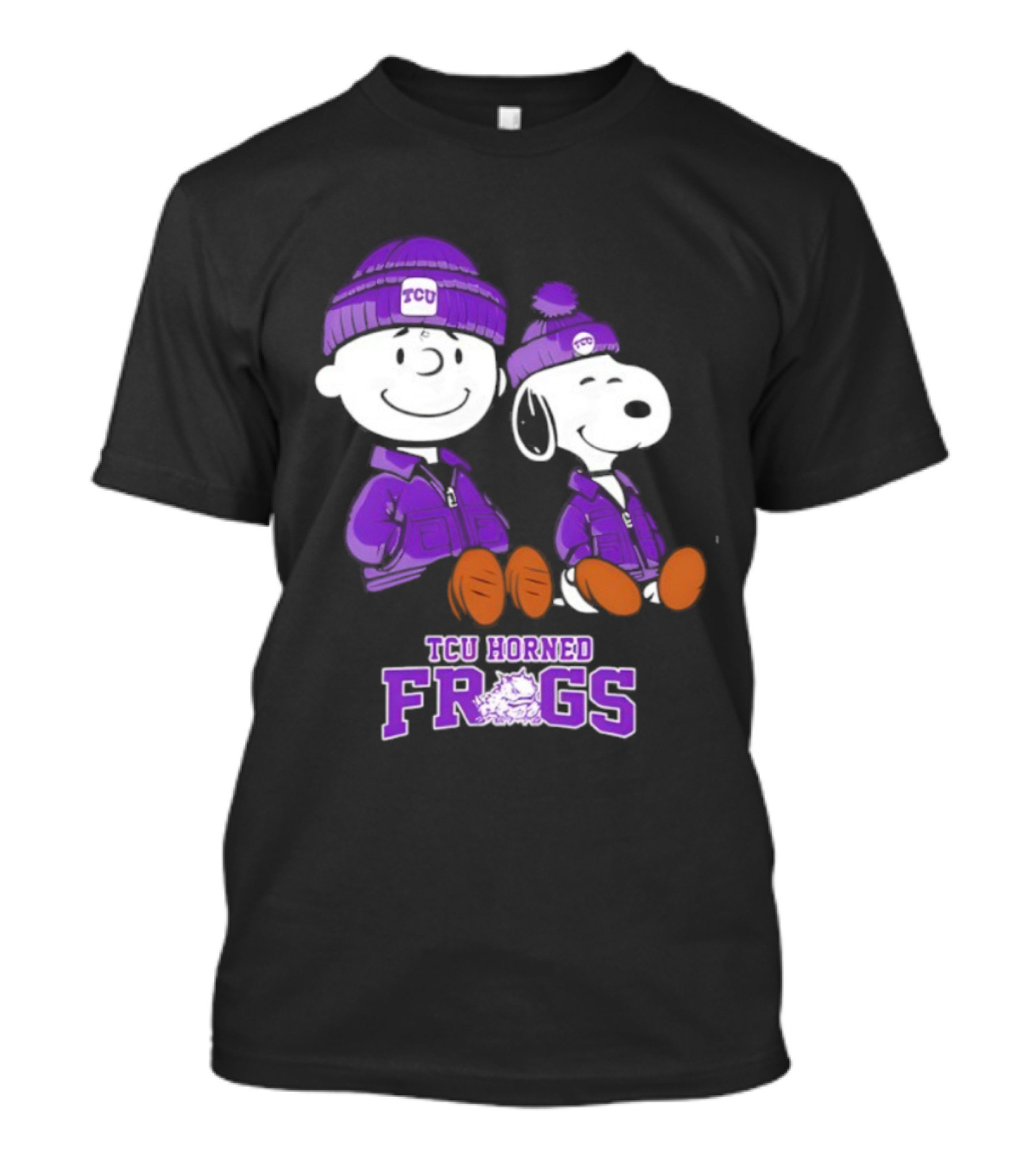 TCU Horned Frogs Snoopy Charlie Brown Collaboration Football Fan Gear T-Shirt