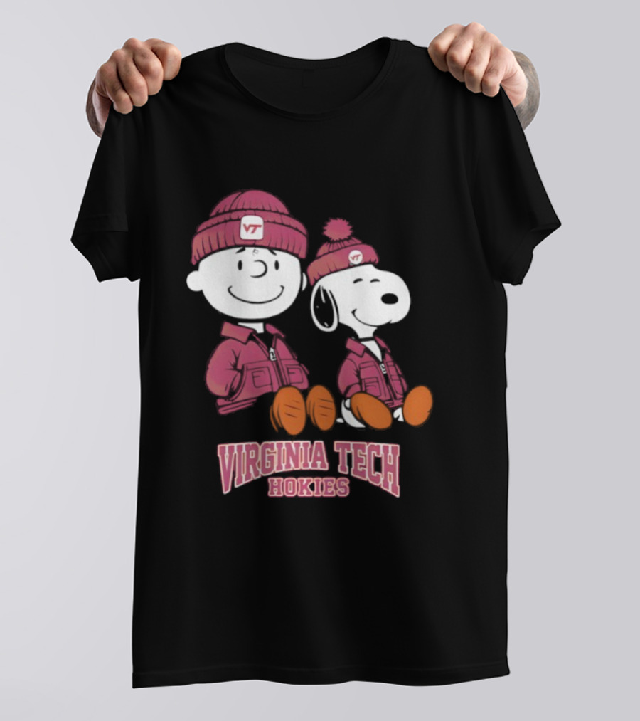 Virginia Tech Hokies Snoopy Charlie Brown Peanuts VT Collaboration T-Shirt