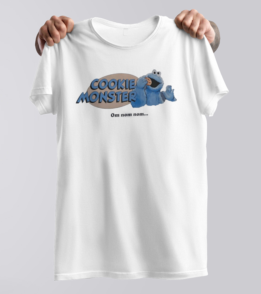 Cookie Monster Om Nom Nom Cookie Eating Fun T-Shirt