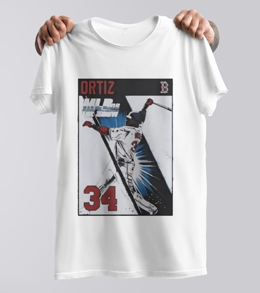 David Ortiz 34 MLB The Show 06 Cover Boston Red Sox Iconic Baseball Legend T-Shirt