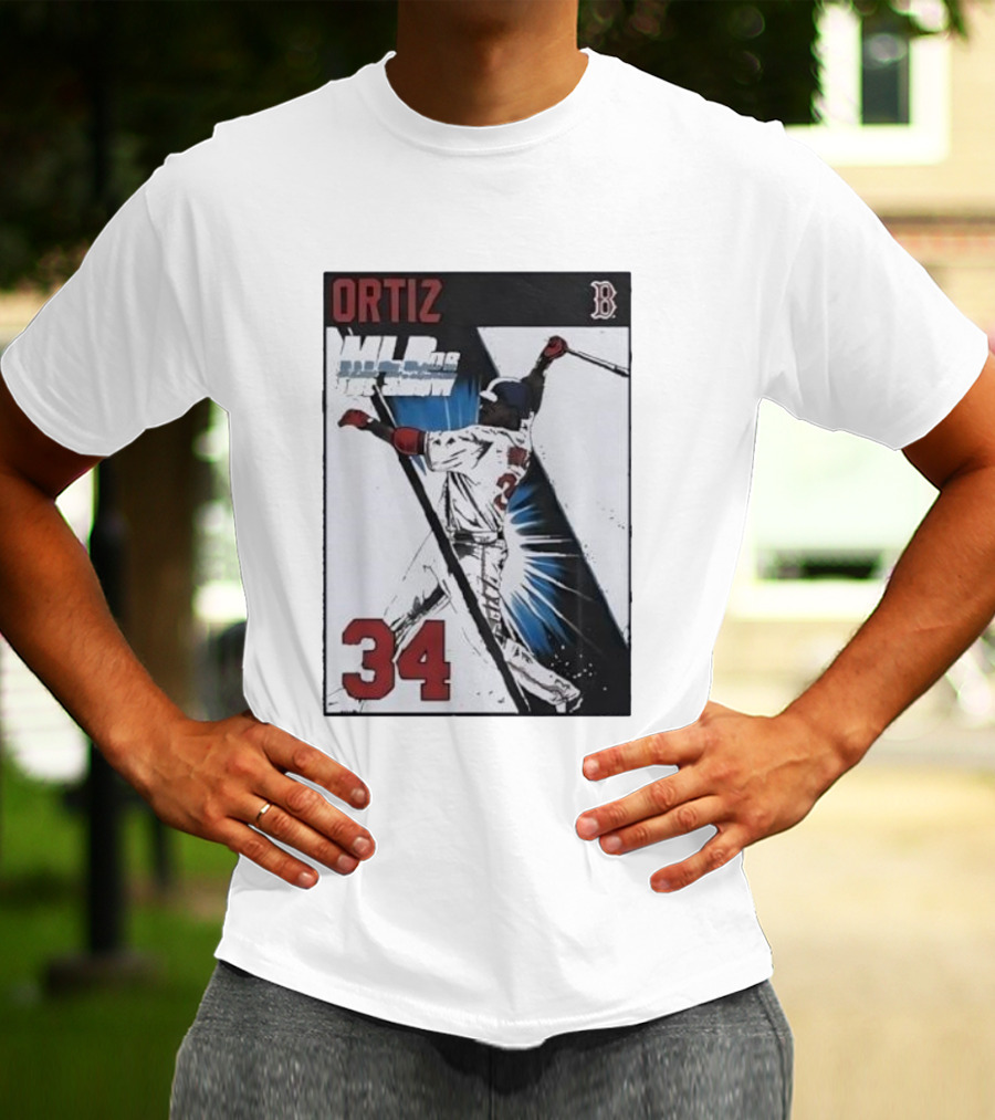 David Ortiz 34 MLB The Show 06 Cover Boston Red Sox Iconic Baseball Legend T-Shirt