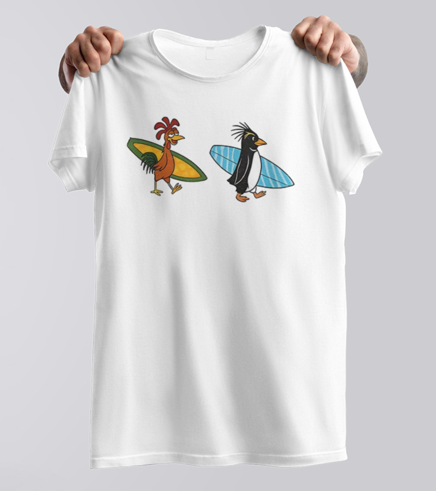 Joe And Cody Surfing Chicken And Penguin Adventure T-Shirt