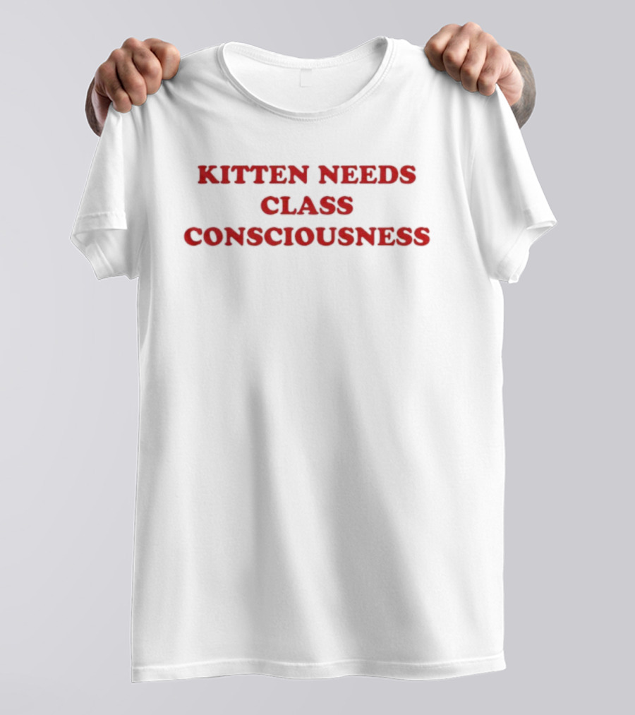 Kitten Needs Class Consciousness Social Awareness Trend T-Shirt