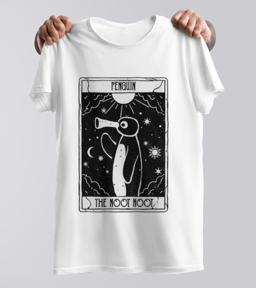Penguin Noot Noot Tarot Card Funny Design T-Shirt