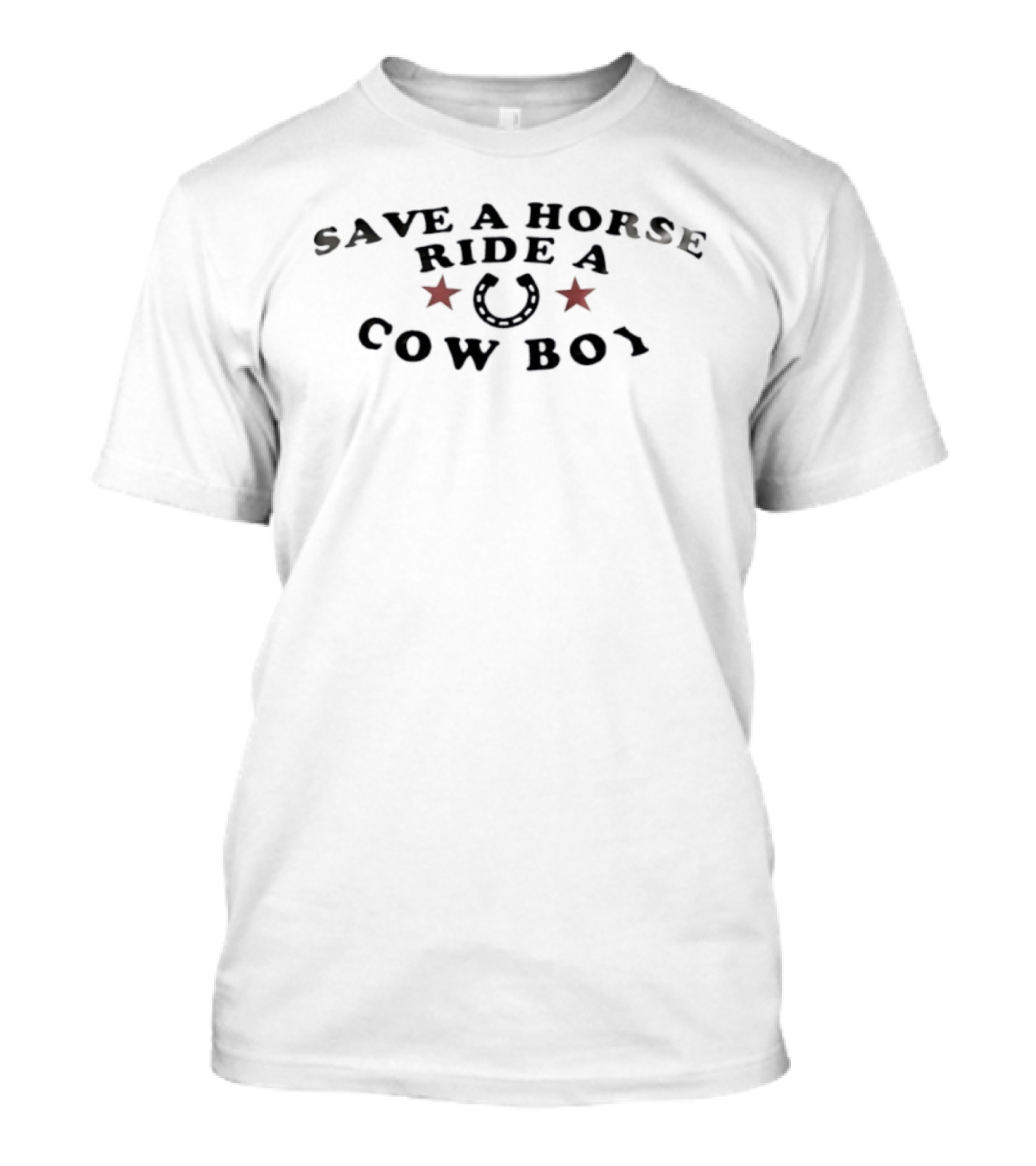 Save A Horse Ride A Cowboy Stars Horseshoe T-Shirt
