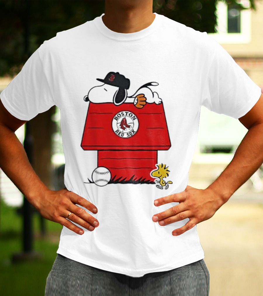 Snoopy Woodstock Boston Red Sox Dugout MLB Baseball T-Shirt