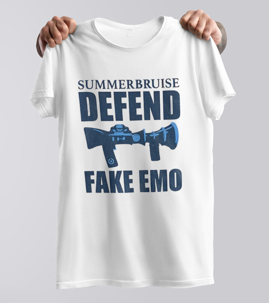 Summerbruise Defend Fake Emo Gun Graphic T-Shirt
