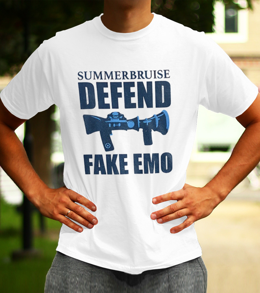 Summerbruise Defend Fake Emo Gun Graphic T-Shirt