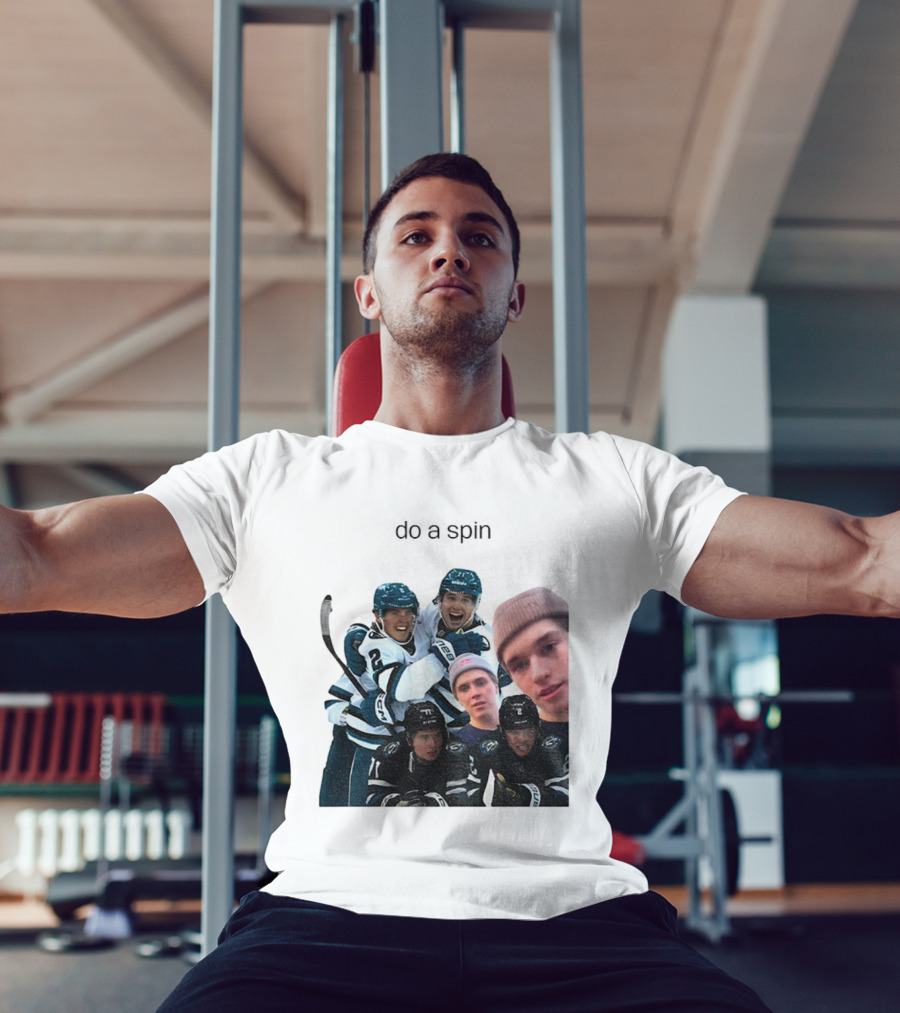 San Jose Sharks Will Smith Macklin Celebrini Do A Spin Hockey Team Players T-Shirt