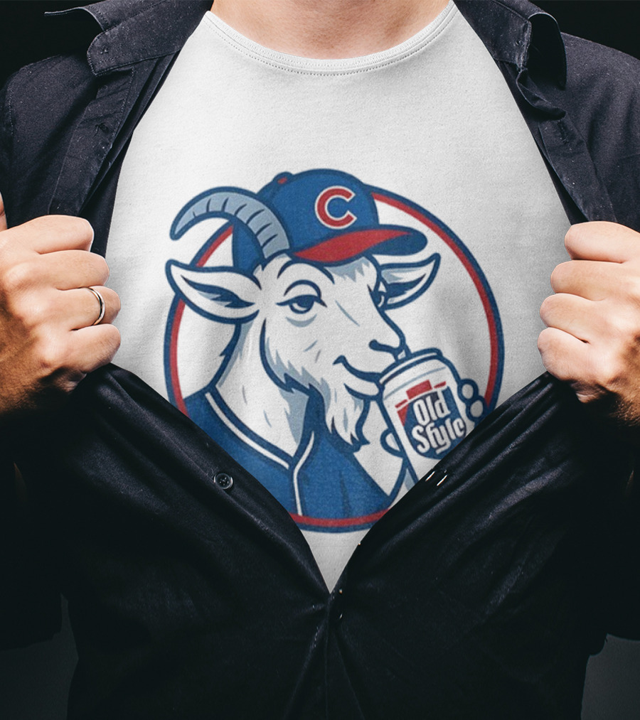 Wrigley Goat Chicago Cubs Old Style Beer MLB 2025 T-Shirt