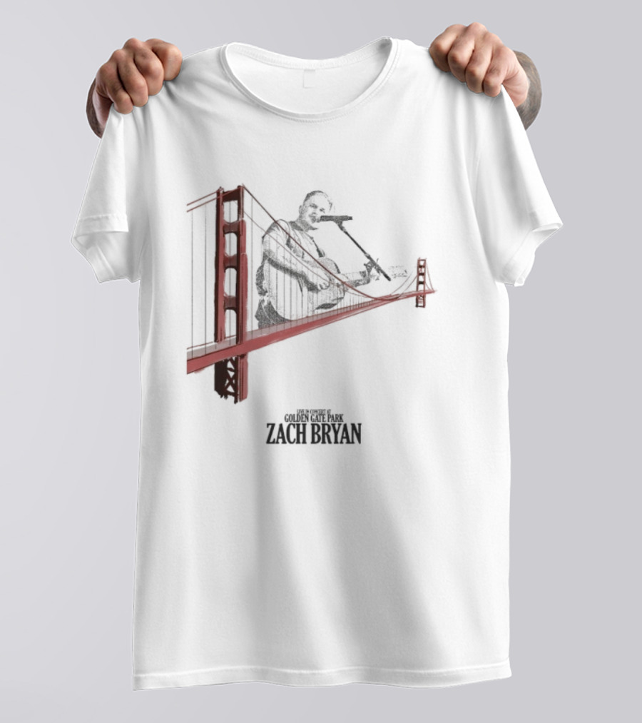 Zach Bryan Golden Gate Bridge 2025 Kings Of Leon Guitar Photo T-Shirt