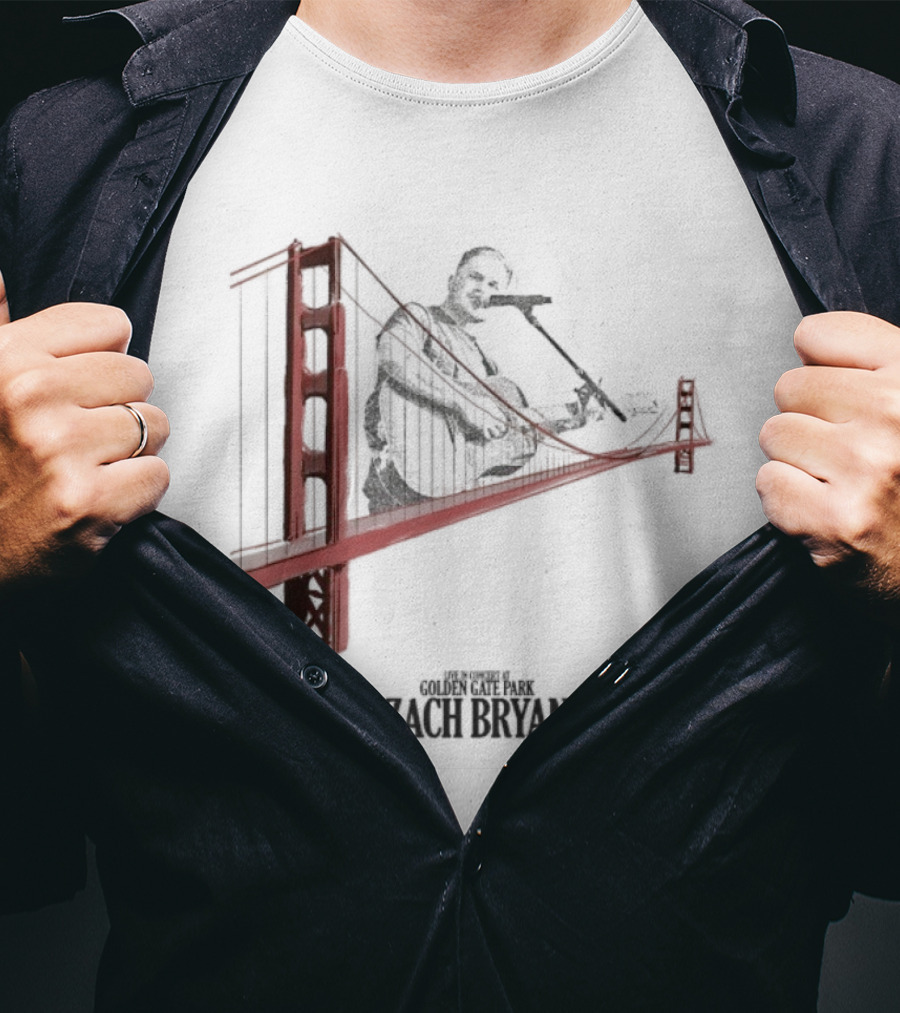 Zach Bryan Golden Gate Bridge 2025 Kings Of Leon Guitar Photo T-Shirt
