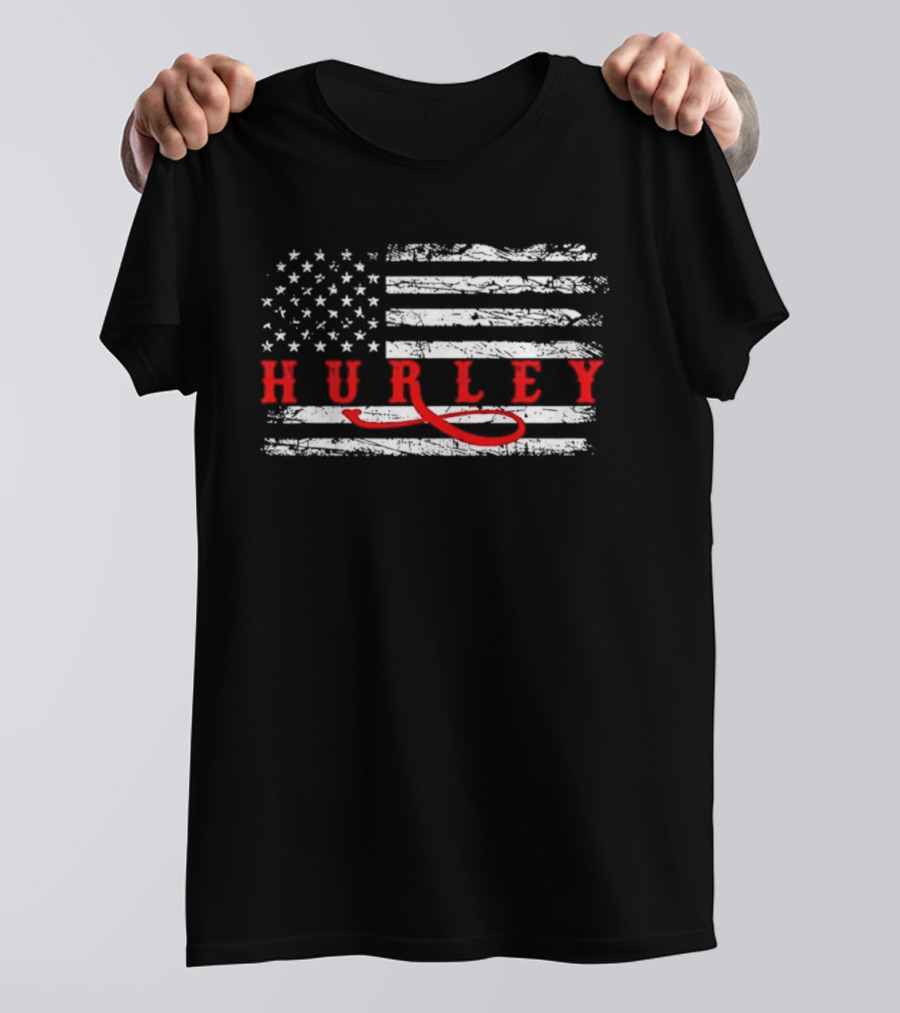 Hurley American Flag Retro Style T-Shirt