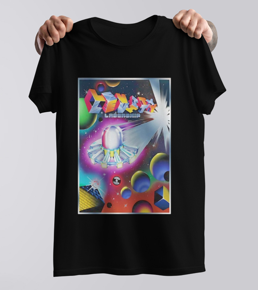 Levity Lasership Tour Cosmic Adventure Spaceship And Planets Retro Sci-Fi Theme T-Shirt