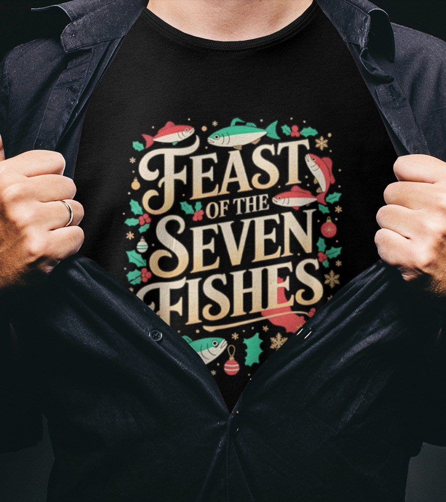 Feast Of The Seven Fishes Italy Christmas Eve Tradition T-Shirt
