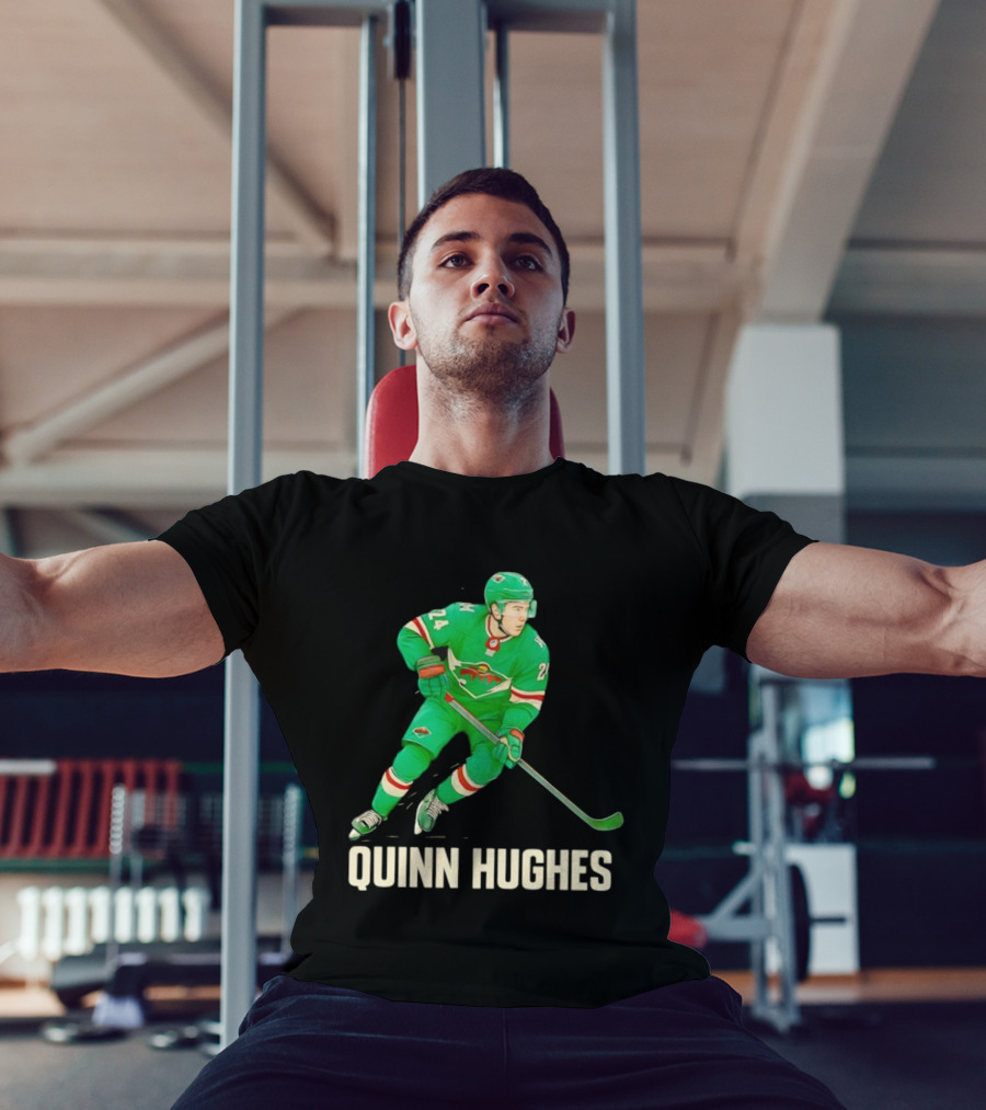 Quinn Hughes Minnesota Wild Hockey Skater T-Shirt