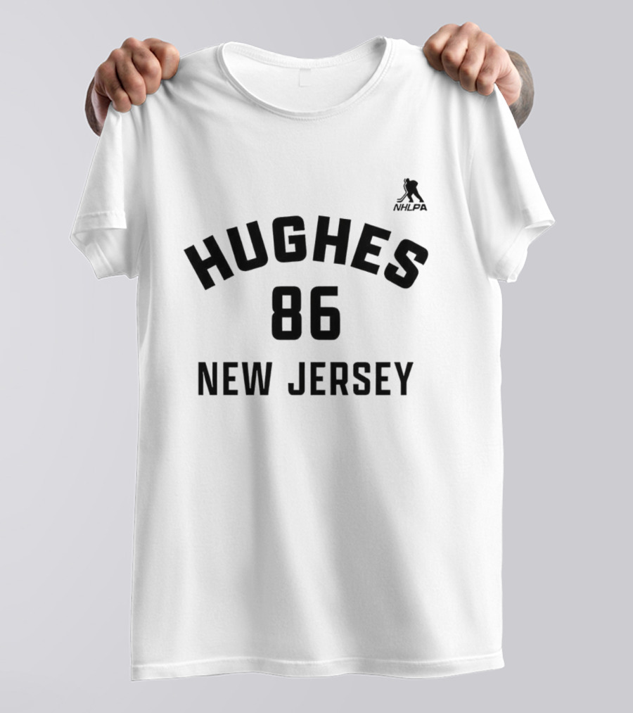 Hughes 86 New Jersey Ice Hockey Sports Team Fan Apparel T-Shirt