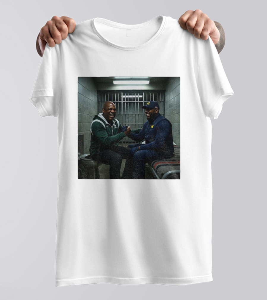 Sherrone Moore Vs Mel Tucker Prison Go Blue Michigan Rivalry T-Shirt