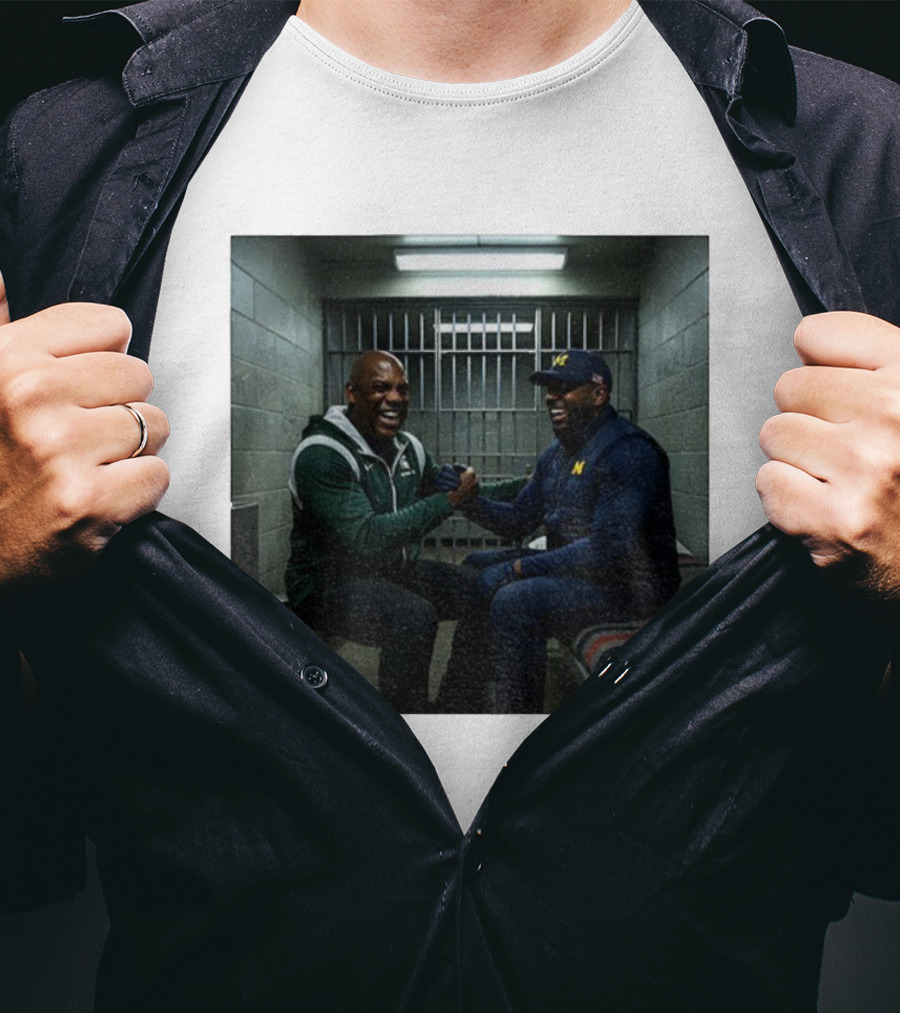 Sherrone Moore Vs Mel Tucker Prison Go Blue Michigan Rivalry T-Shirt