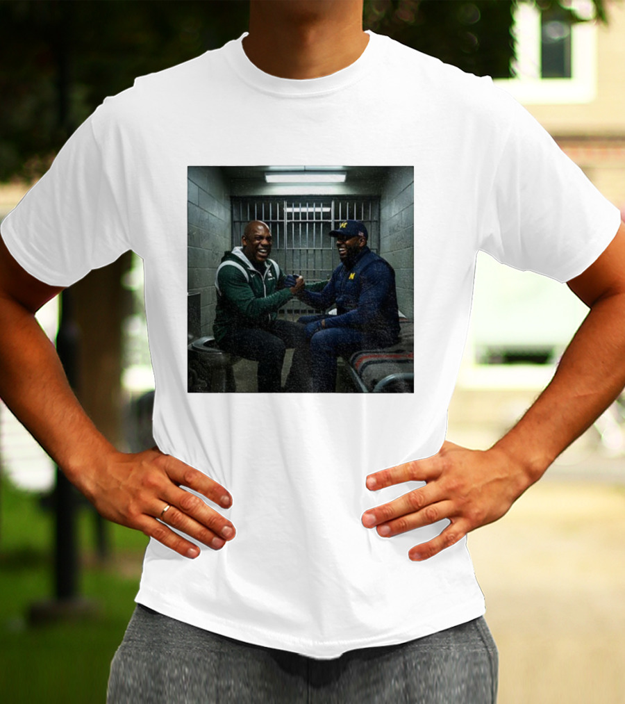 Sherrone Moore Vs Mel Tucker Prison Go Blue Michigan Rivalry T-Shirt