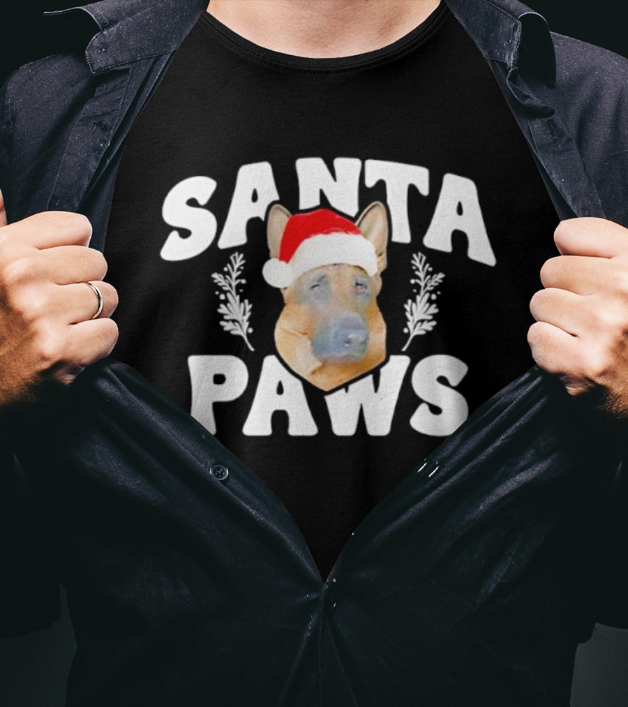 Santa Paws German Shepherd Christmas 2025 T-Shirt